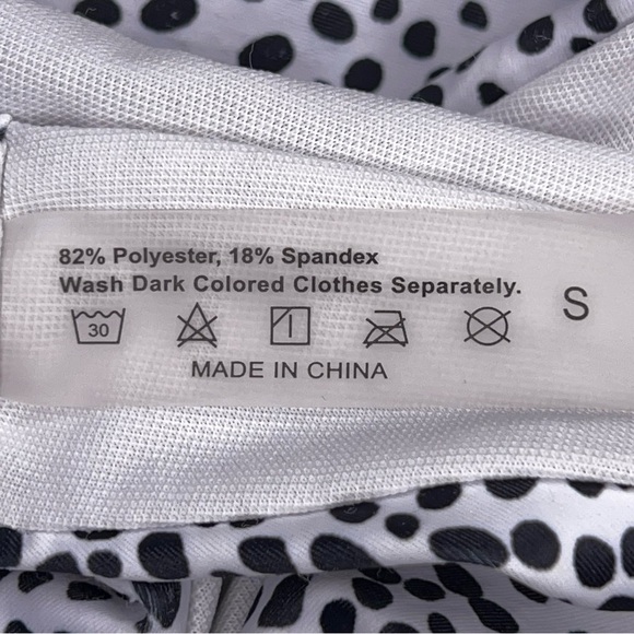 XS/S Black White Dot Print Swimsuit Animal Print Stretch XS Top Small Bottom - Picture 11 of 13